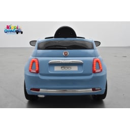Fiat 500 bleu, véhicule électrique enfant télécommande parentale 2.4 Ghz, 12 Volts - 2 moteurs