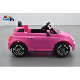 Fiat 500 Rose, véhicule électrique enfant télécommande parentale 2.4 Ghz, 12 Volts - 2 moteurs