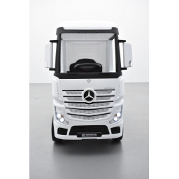 Mercedes Actros blanc 2 x 12V, camion électrique enfant 12 volts télécommande parentale 2.4 Ghz, 12V 14Ah, 4 moteurs
