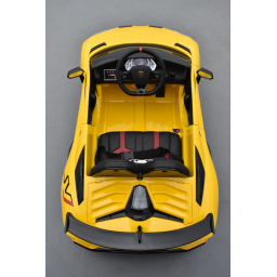 Lamborghini Aventador SVJ 12 Volts giallo corona, voiture électrique enfant 12V - 7AH, 2 moteurs