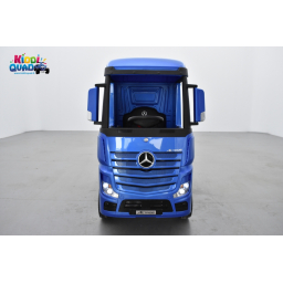 Mercedes Actros Bleu métallisé 2 x 12V, camion électrique enfant 12 volts télécommande parentale 2.4 Ghz, 12V 14Ah, 4 moteurs