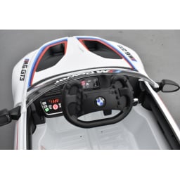 BMW M6 GT3 12 Volts blanc, voiture électrique enfant 12 Volts télécommande parentale 2.4 Ghz, 2 moteurs