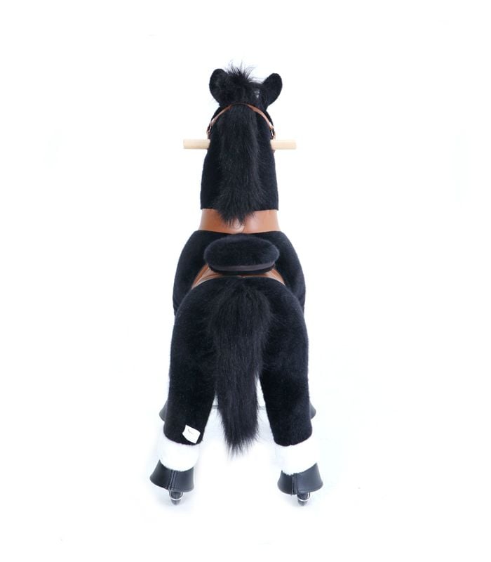 Ponycycle Noir Avec Une Marque Blanche Cheval A Roulettes Enfant 2 A 4 Ans Kiddi Quad