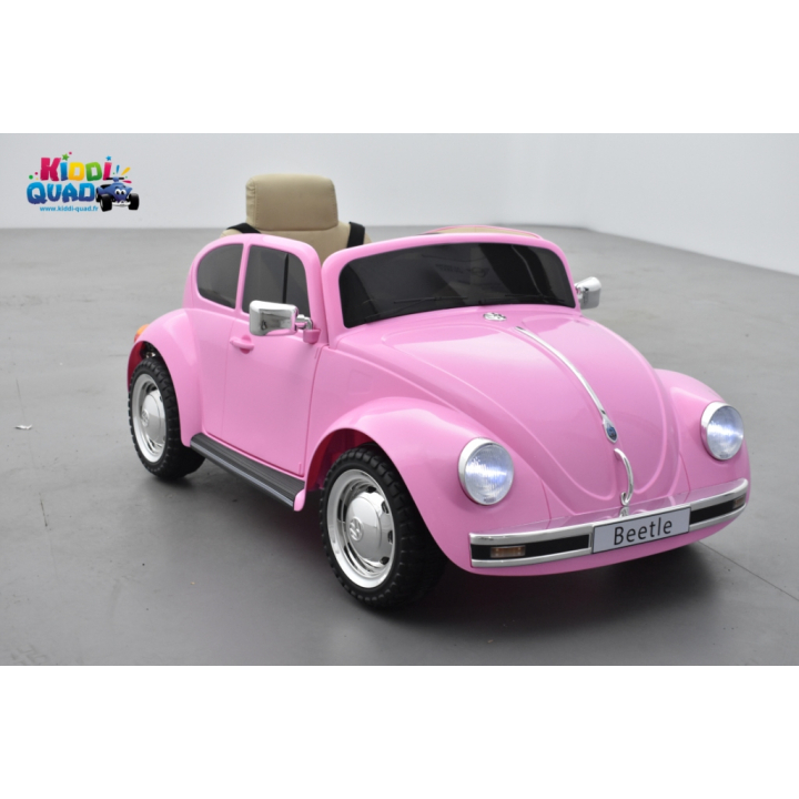 Volkswagen Coccinelle "Beetle" Rose, Version Rétro, 12 volts, voiture électrique pour enfant