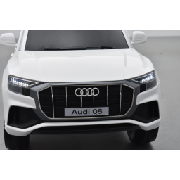 Audi Q8 Blanc, voiture électrique enfant télécommande parentale, 12 Volts - 2 moteurs