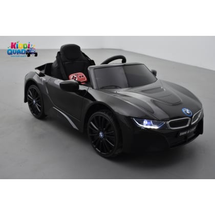BMW I8 Noir métallisée, voiture électrique pour enfant, 12 volts, 2 moteurs