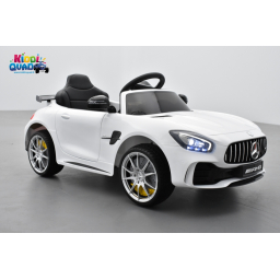 Mercedes AMG GT R Blanc, voiture électrique pour enfant, 12V, 2 moteurs