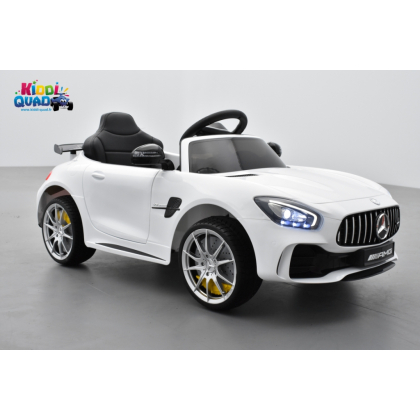 Mercedes AMG GT R Blanc, voiture électrique pour enfant, 12V, 2 moteurs