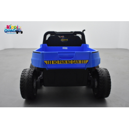 Tracteur 6X6 Bleu avec benne basculante, camion électrique pour enfant, 24Volts - 7AH, 4 moteurs de 100 Watts