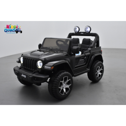 4X4 Jeep Wrangler Rubicon Noir avec Ecran MP4, véhicule électrique enfant, 12V - 2 moteurs