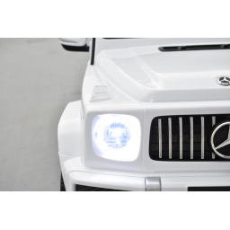 Mercedes G63 AMG Blanc, Bluetooth, voiture électrique pour enfant, 12 Volts - 2 moteurs