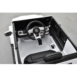 Mercedes G63 AMG Blanc, Bluetooth, voiture électrique pour enfant, 12 Volts - 2 moteurs