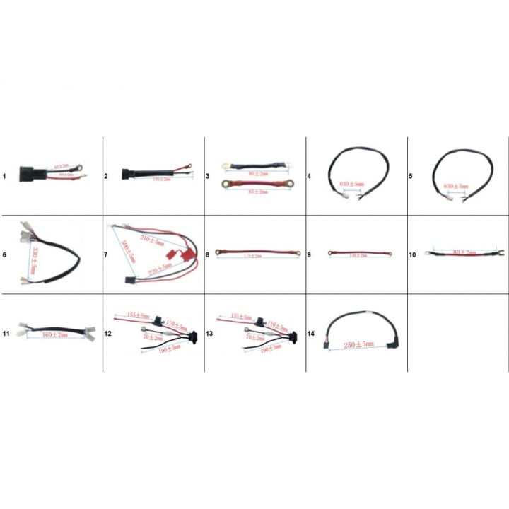 Câbles de batterie 140 mm pour Pocket Quad électrique Flip 800W - 36 Volts