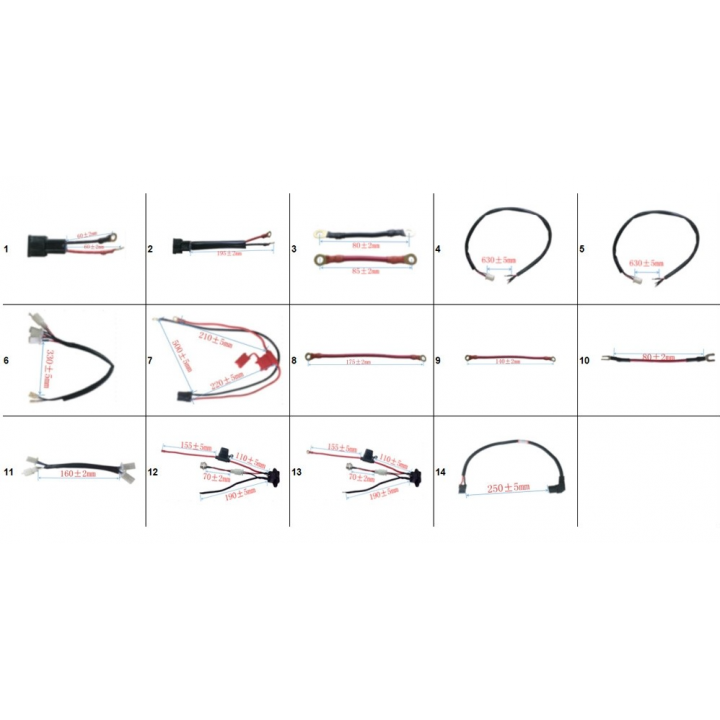 Câbles de batterie 140 mm pour Pocket Quad électrique Flip 800W - 36 Volts