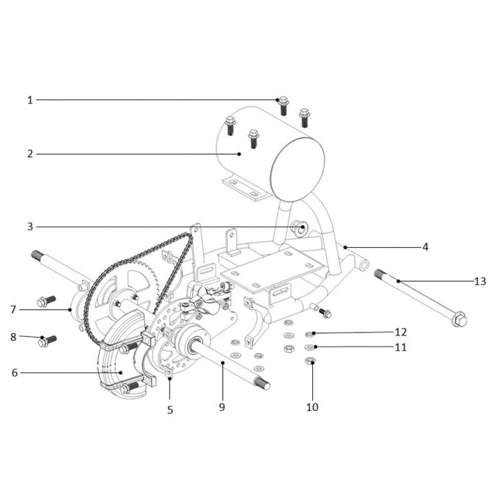 Support Gauche pour Pocket Quad électrique Flip 800W - 36 Volts