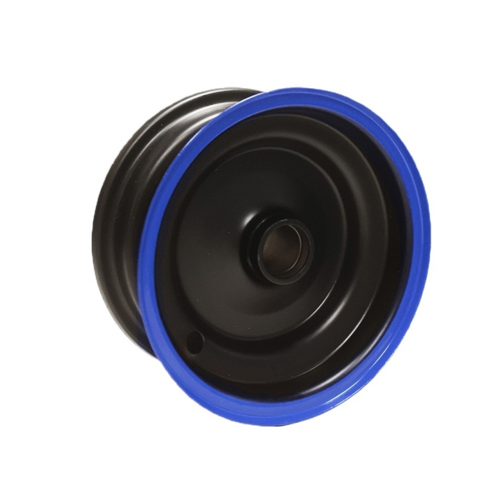 Pièce Roue n°6 : Jante 6" avant Noir/Bleu pour Pocket Quad électrique Flip 800W - 36 Volts