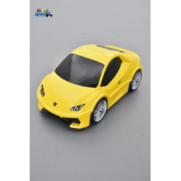 Valise voiture enfant sport jaune, valisette forme voiture bébé