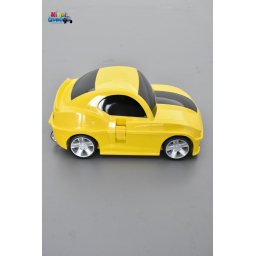 Valise voiture enfant muscle car jaune, valisette forme voiture bébé