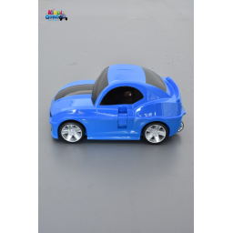 Valise voiture enfant muscle car bleu, valisette forme voiture bébé