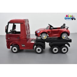 Remorque plateau camion Actros de chez Mercedes, remorque de camion électrique pour enfant