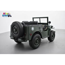 Jeep Willys 24 Volts 3 places verte, 4x4 électrique enfant, 24V - 4 moteurs