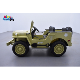 Jeep Willys 24 Volts 3 places sable, 4x4 électrique enfant, 24V - 4 moteurs
