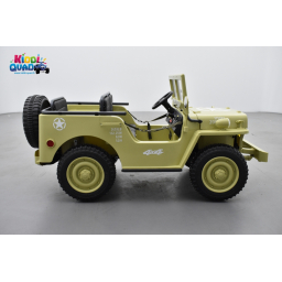Jeep Willys 24 Volts 3 places sable, 4x4 électrique enfant, 24V - 4 moteurs