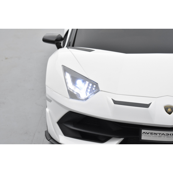 Lamborghini SVJ 24 Volts blanche, voiture électrique enfant 24V - 7AH, 2 moteurs