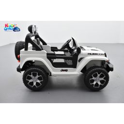 4X4 Jeep Wrangler Rubicon Blanc avec Ecran MP4, véhicule électrique enfant, 12V - 2 moteurs