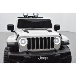 4X4 Jeep Wrangler Rubicon Blanc avec Ecran MP4, véhicule électrique enfant, 12V - 2 moteurs