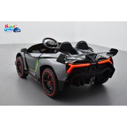 Lamborghini Veneno 12 Volts grise avec écran MP4, voiture électrique enfant 2x12V - 7AH, 4 moteurs