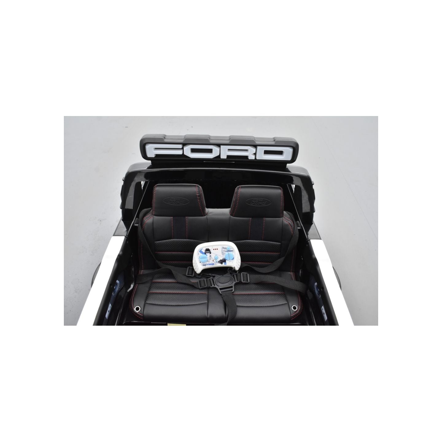 Ford Ranger Raptor Police Noir Métallisée, voiture électrique enfant 12V 10Ah, 2 moteurs