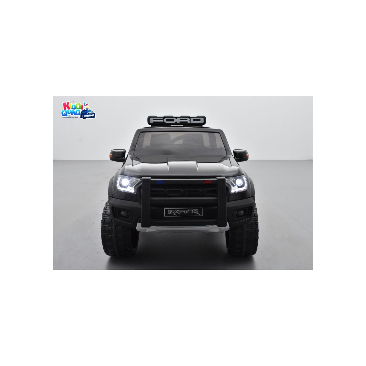 Ford Ranger Raptor Police Noir Métallisée, voiture électrique enfant 12V 10Ah, 2 moteurs
