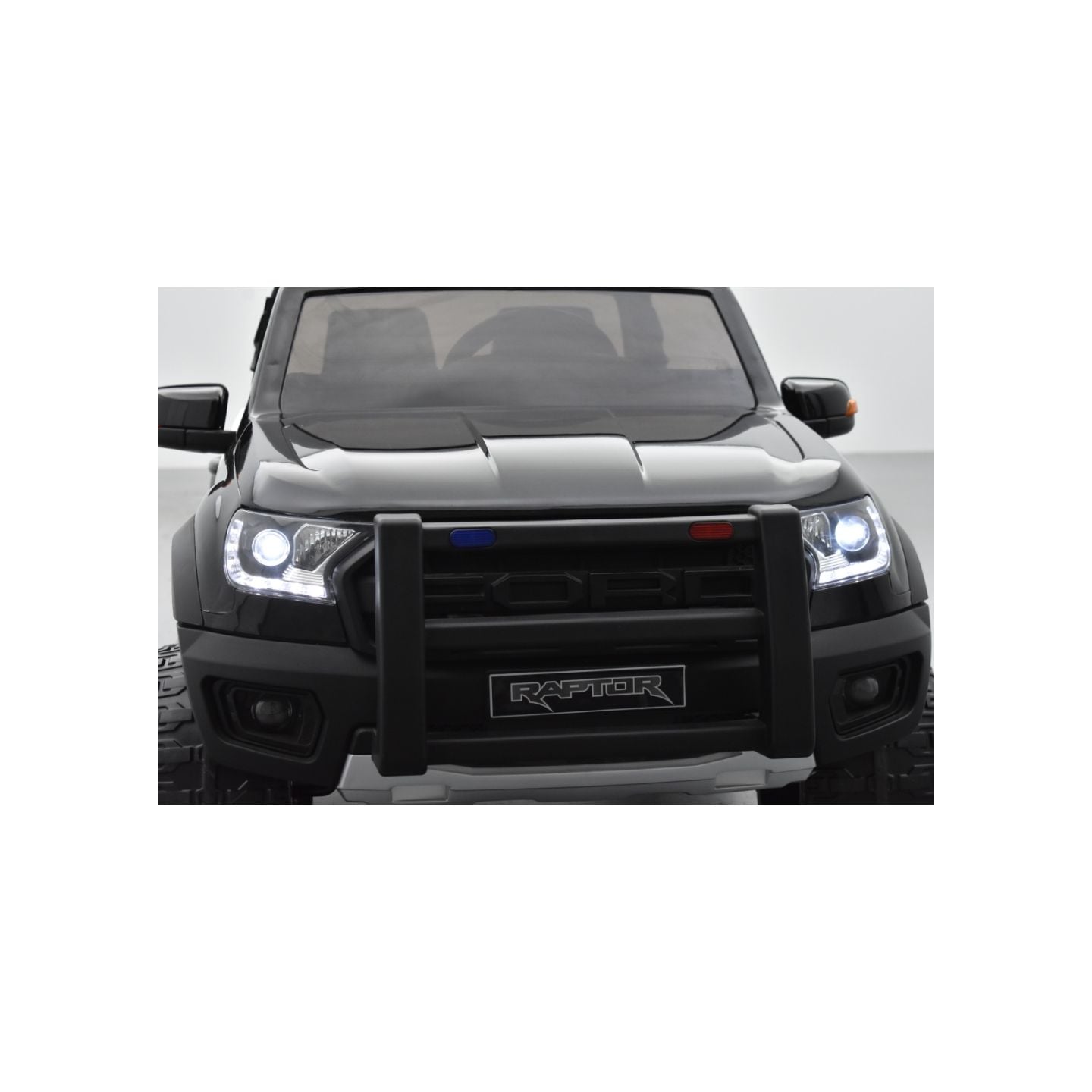 Ford Ranger Raptor Police Noir Métallisée, voiture électrique enfant 12V 10Ah, 2 moteurs