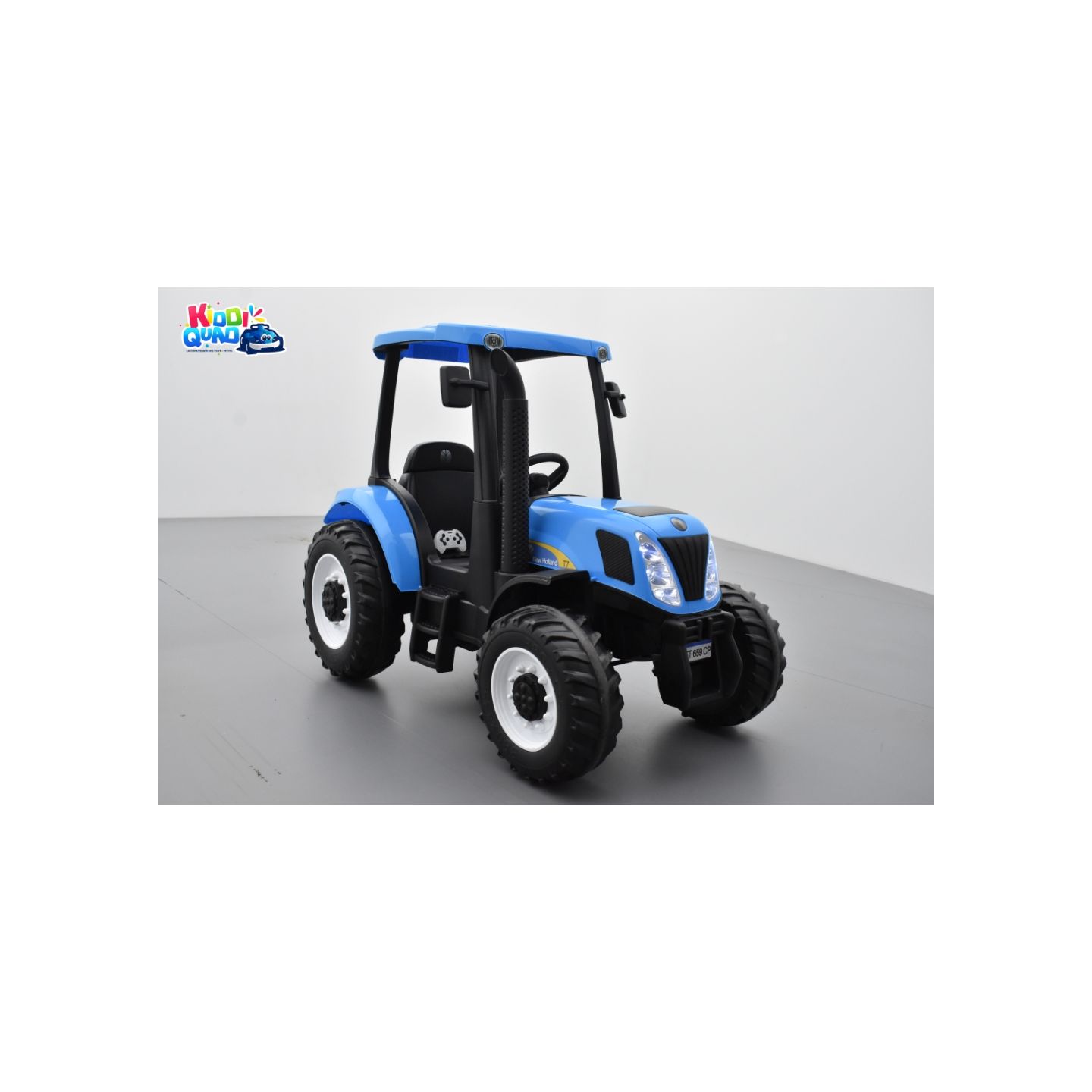 Tracteur New Holland Bleu, véhicule électrique pour enfant, 24Volts - 10AH,  2 moteurs