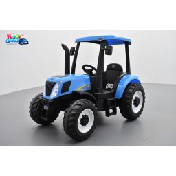 Tracteur New Holland Bleu, véhicule électrique pour enfant, 24Volts - 10AH, 2 moteurs