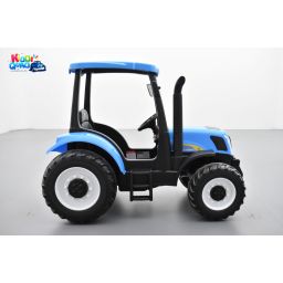 Tracteur New Holland Bleu, véhicule électrique pour enfant, 24Volts - 10AH, 2 moteurs