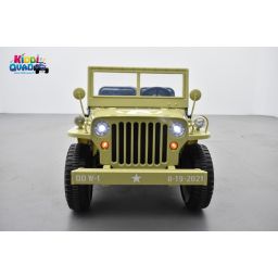 Jeep Willys 12 Volts 3 places sable, 4x4 électrique enfant, 12V - 4 moteurs