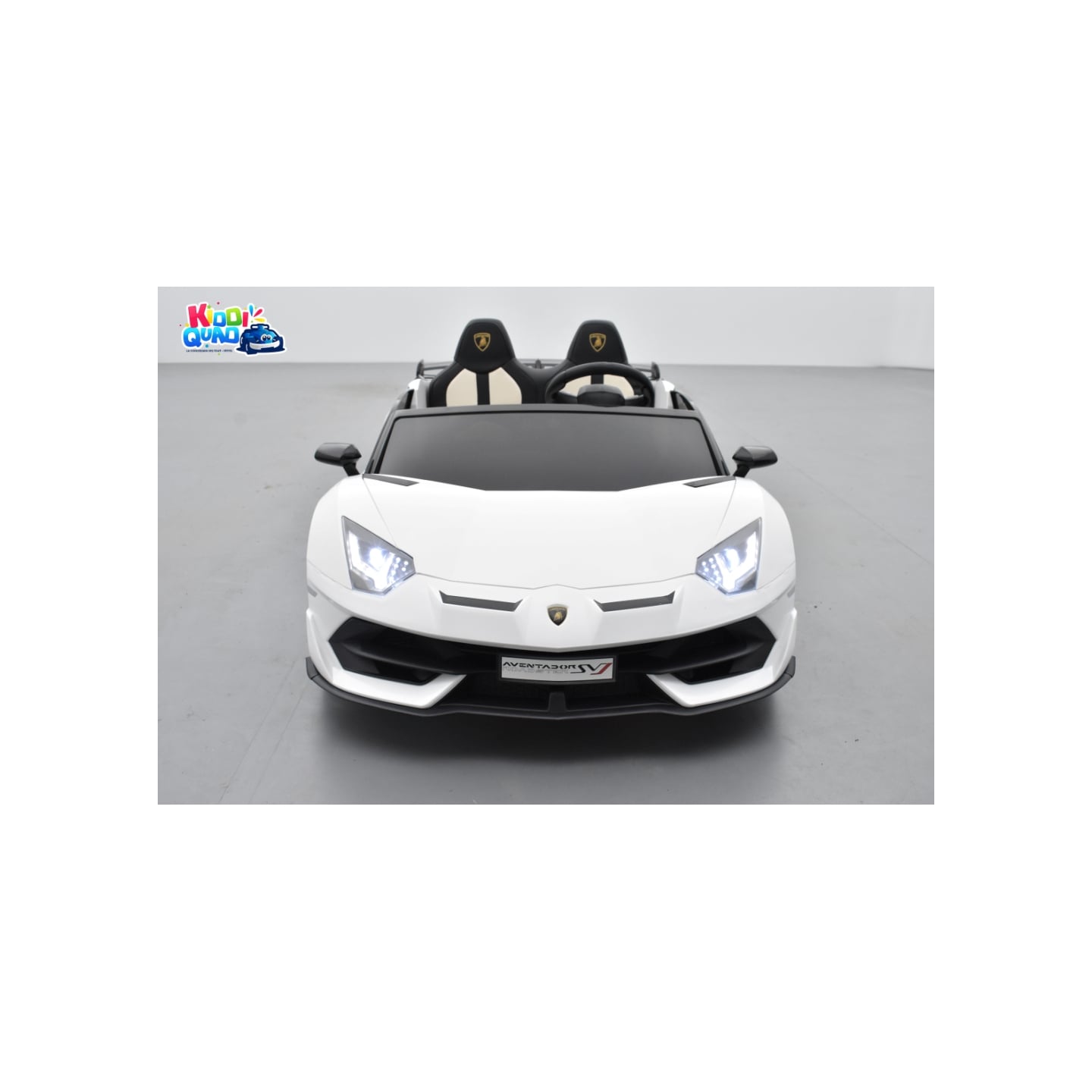 Lamborghini SVJ 24 Volts blanche, voiture électrique enfant 24V - 7AH, 2 moteurs