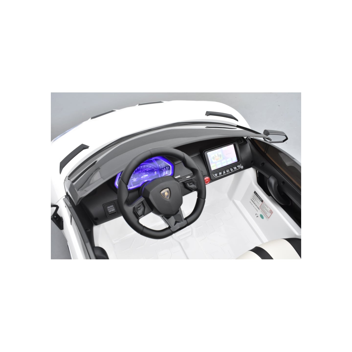 Lamborghini SVJ 24 Volts blanche, voiture électrique enfant 24V - 7AH, 2 moteurs