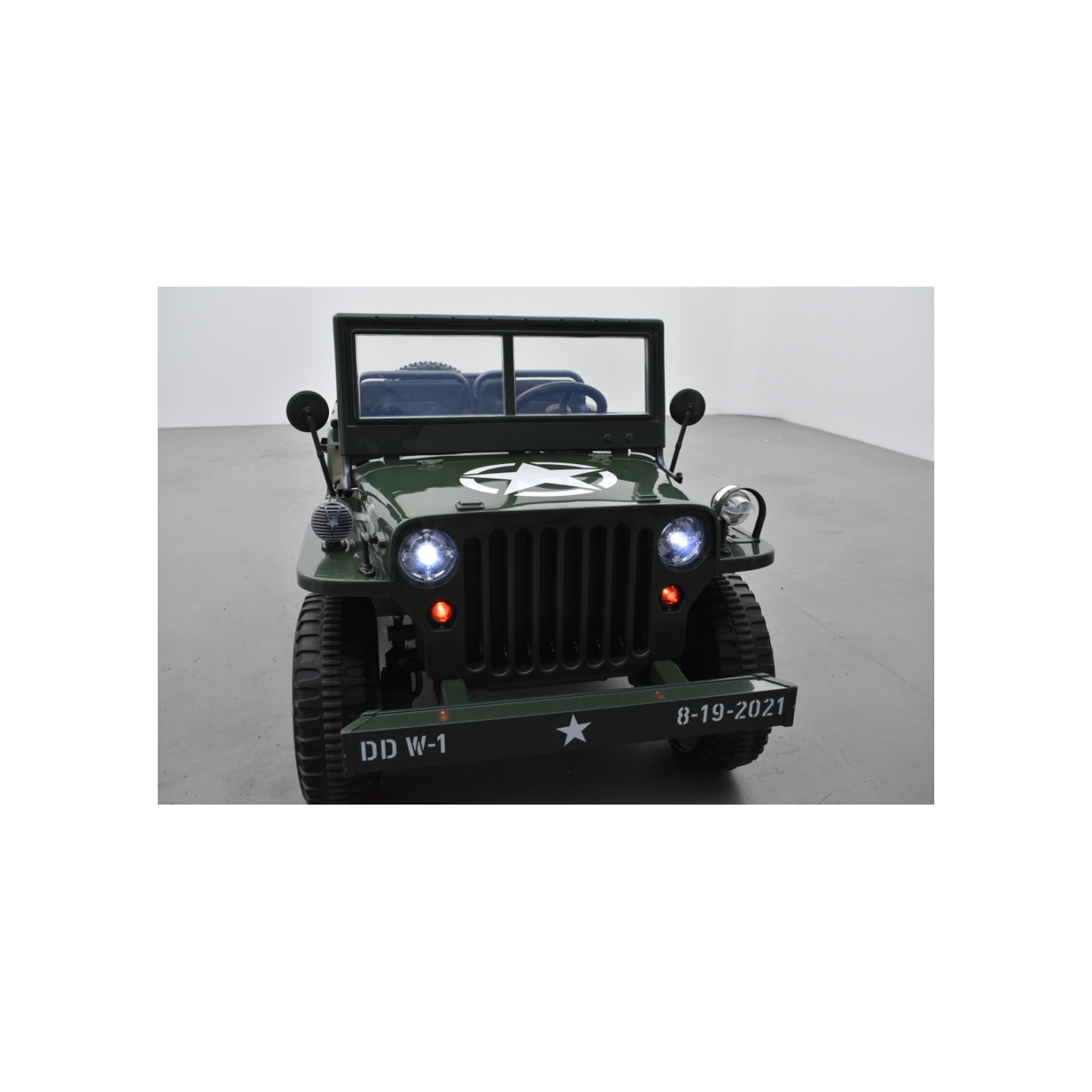 Jeep Willys 24 Volts 3 places verte, 4x4 électrique enfant, 24V - 4 moteurs