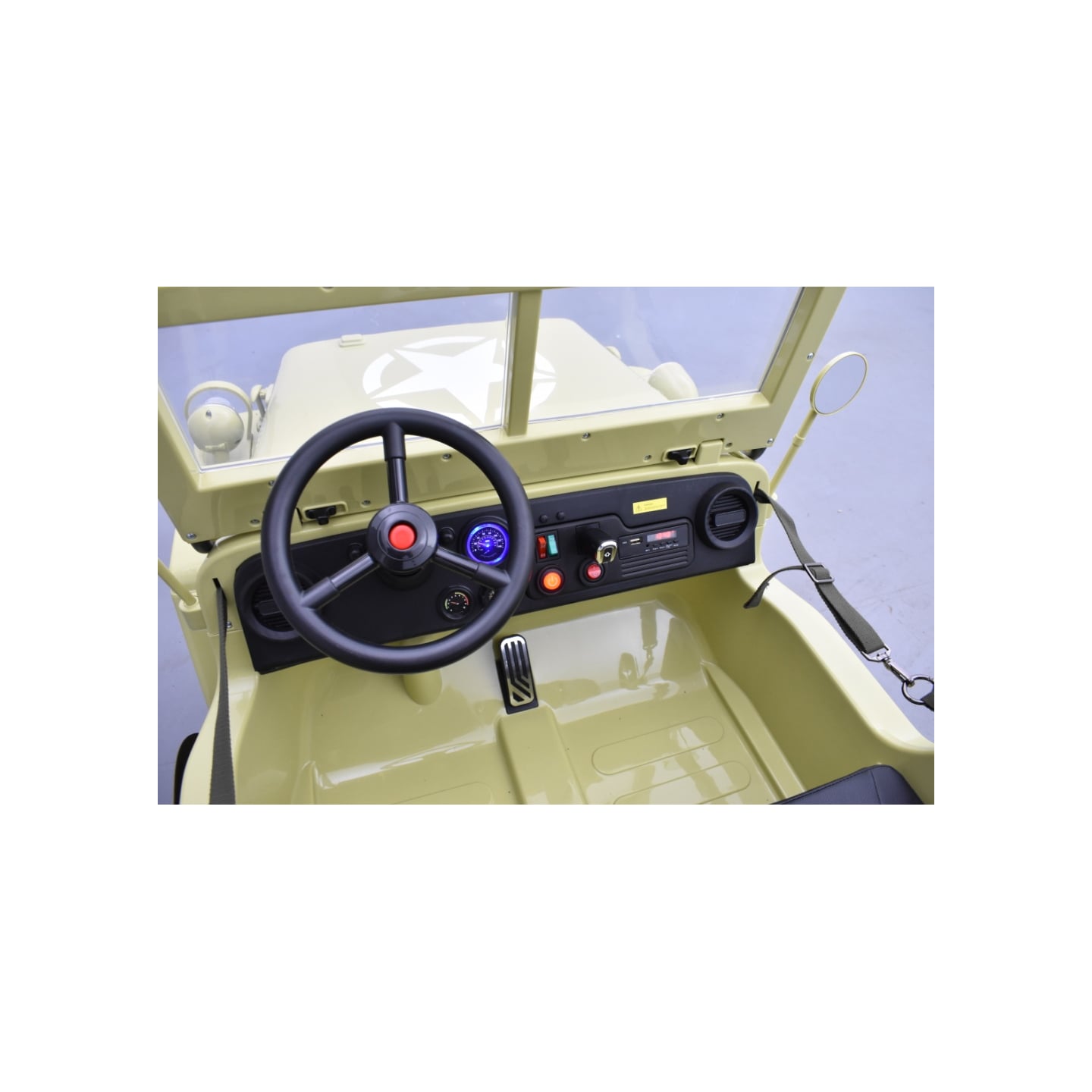 Jeep Willys 24 Volts 3 places sable, 4x4 électrique enfant, 24V - 4 moteurs