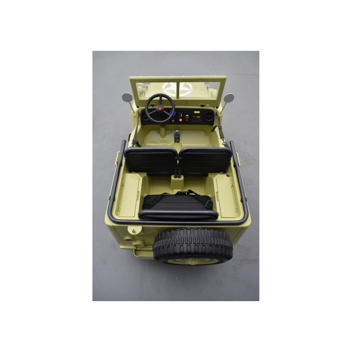 Jeep Willys 24 Volts 3 places sable, 4x4 électrique enfant, 24V - 4 moteurs