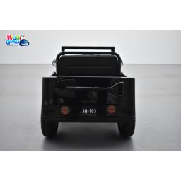Jeep Willys 1 place 12 Volts noire, 4x4 électrique enfant, 12V - 4 moteurs