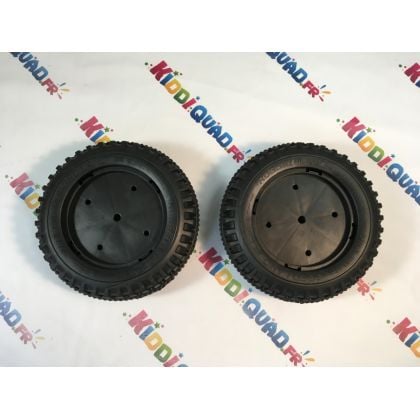 Pack de "2" roues en gomme sans enjoliveur pour Jeep Willys version 1 place