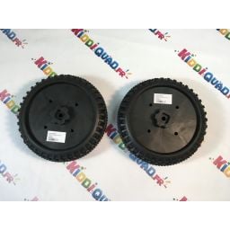 Pack de "2" roues en gomme avec enjoliveur couleur "Vert" pour Jeep Willys version 1 place