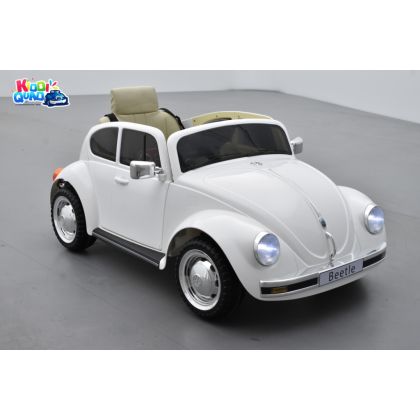 Volkswagen Coccinelle "Beetle" blanche, Version rétro, 12 volts, voiture électrique pour enfant