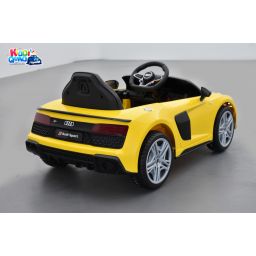 Audi R8 Performance 12 Volts jaune vegas, voiture électrique pour enfant télécommande parentale 2.4 Ghz, 12 Volts, 2 moteurs