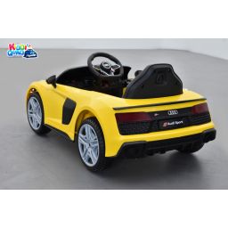 Audi R8 Performance 12 Volts jaune vegas, voiture électrique pour enfant télécommande parentale 2.4 Ghz, 12 Volts, 2 moteurs