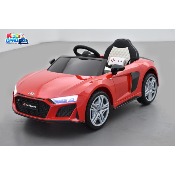 Audi R8 Performance 12 Volts rouge tango, voiture électrique pour enfant télécommande parentale 2.4 Ghz, 12 Volts, 2 moteurs